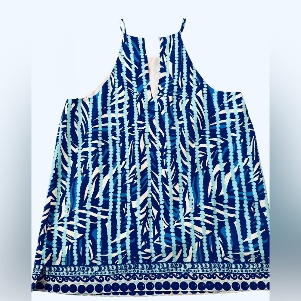 Lilly Pulitzer Silk Halter Tank Top Size Small | Samba Leaf Dot Print - Picture 3 of 5